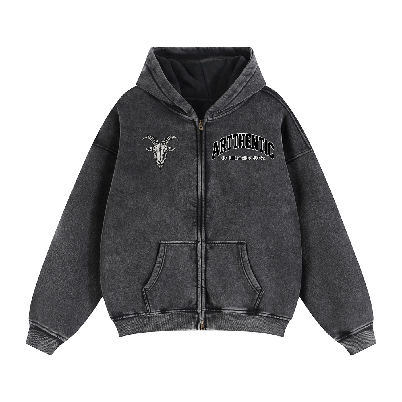 Zip-Through Boxy Fleece Hoodie