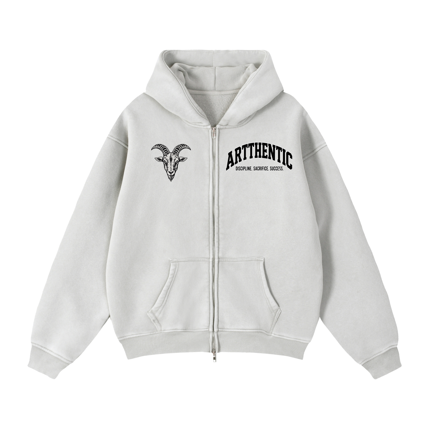 Zip-Through Boxy Fleece Hoodie