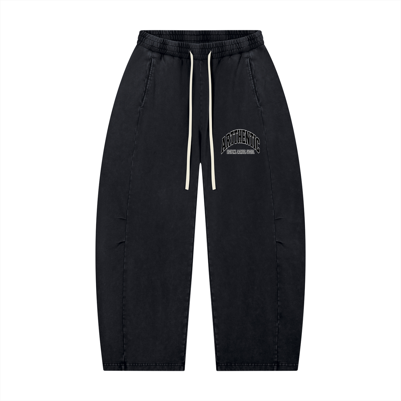 Unisex Mineral Wash Barrel Leg Pants