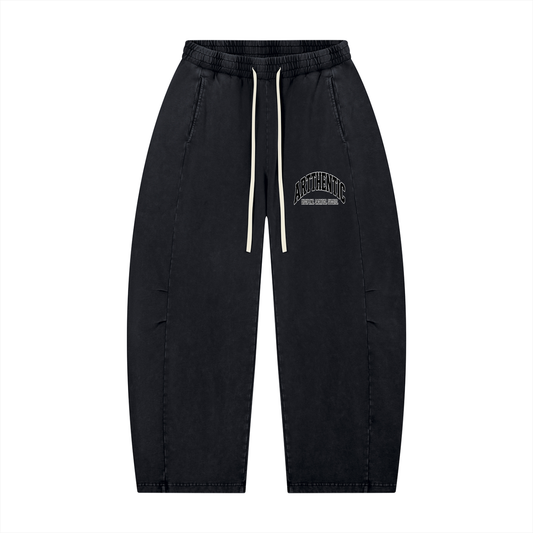 Unisex Mineral Wash Barrel Leg Pants