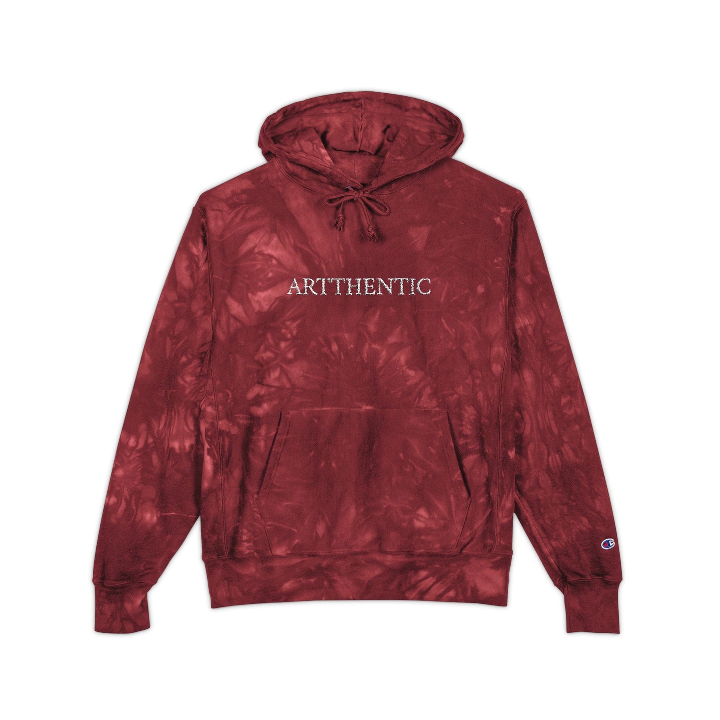 Tie Dye "Artthentic" Embroidered Hoodie