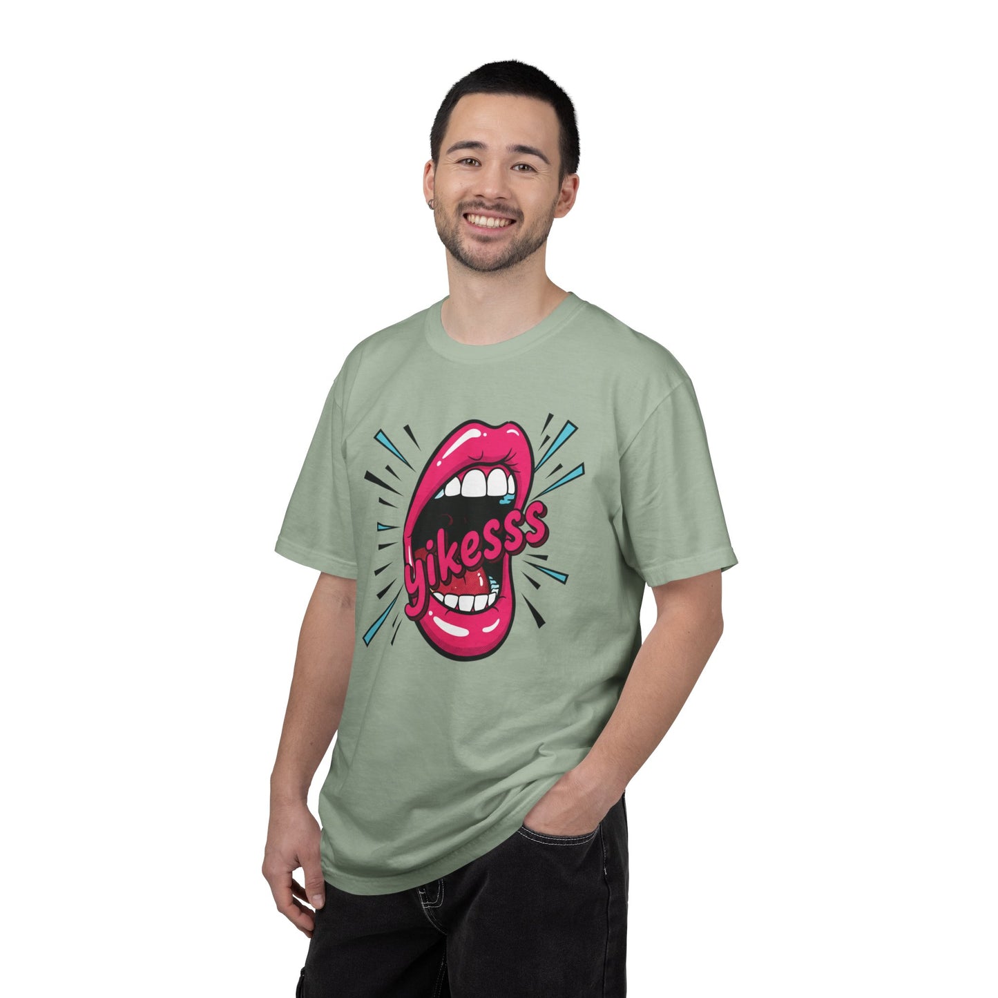 Graphic Tee — Pop Art Open Mouth "Yikesss" Shirt