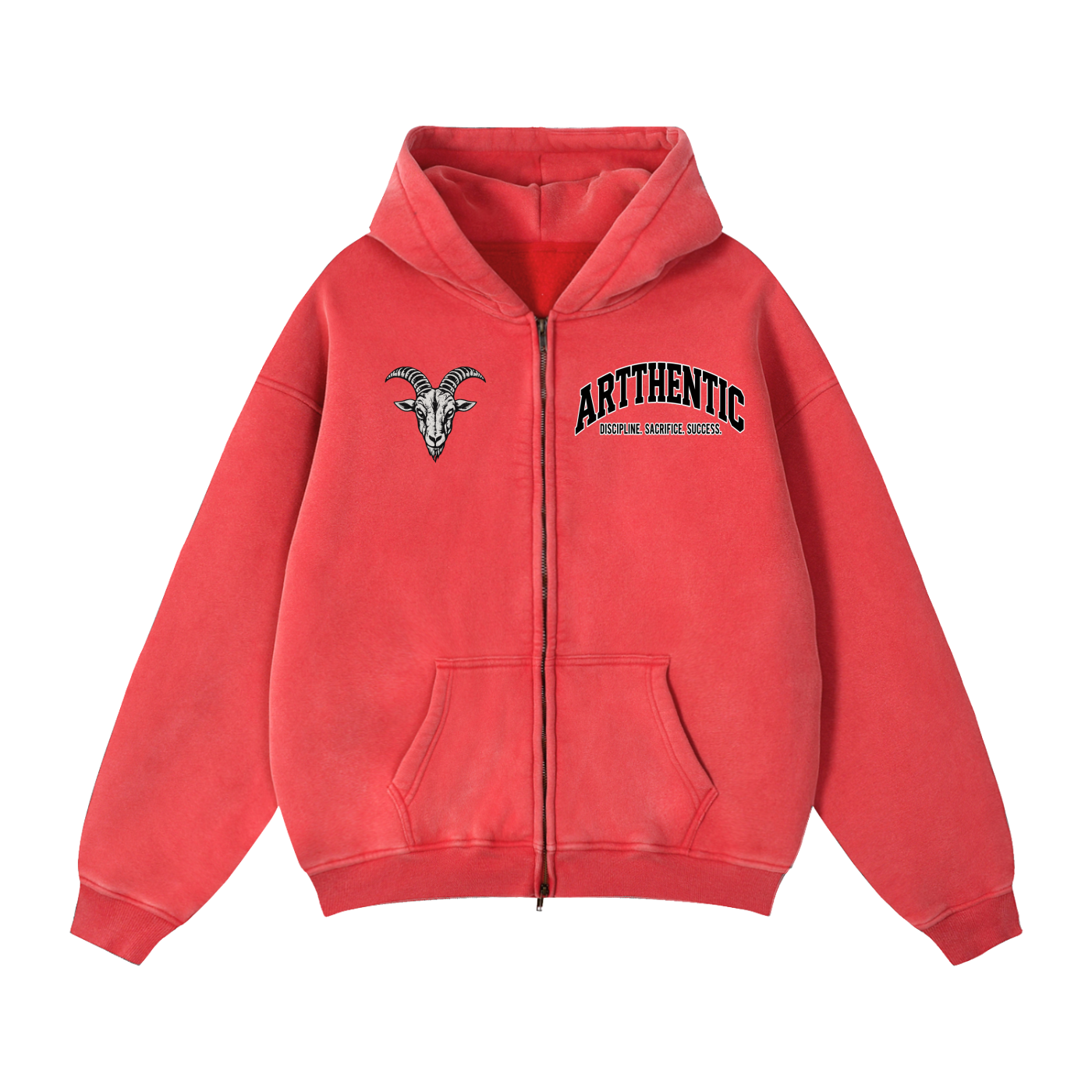 Zip-Through Boxy Fleece Hoodie