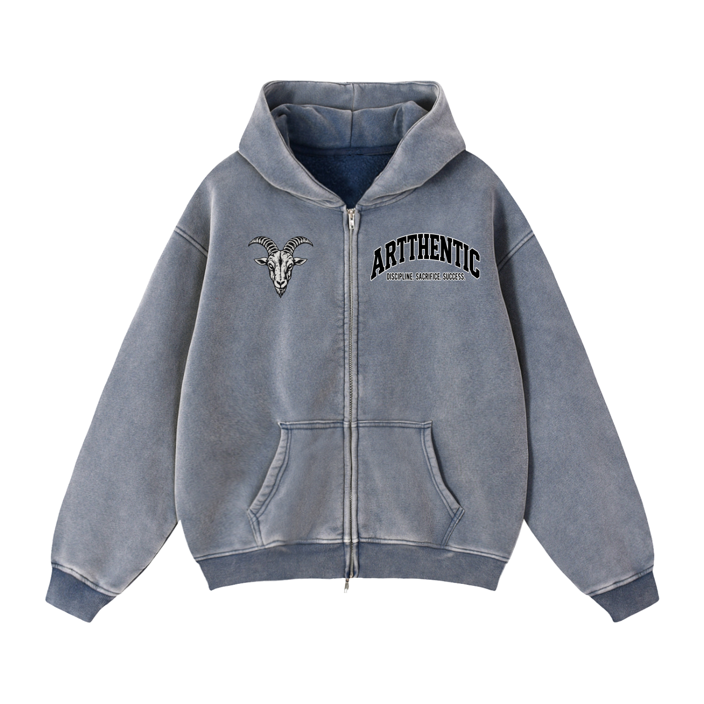 Zip-Through Boxy Fleece Hoodie