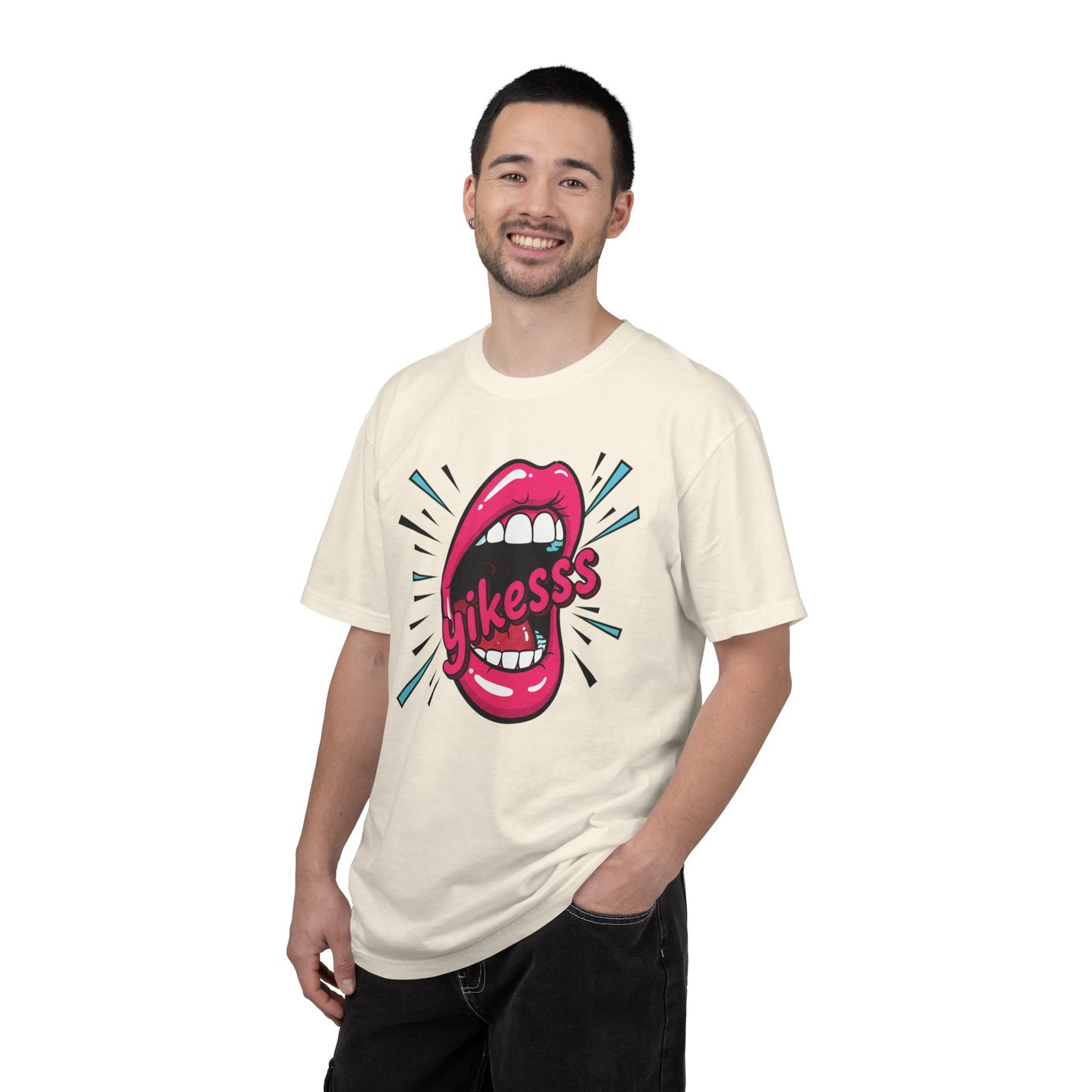 Graphic Tee — Pop Art Open Mouth "Yikesss" Shirt