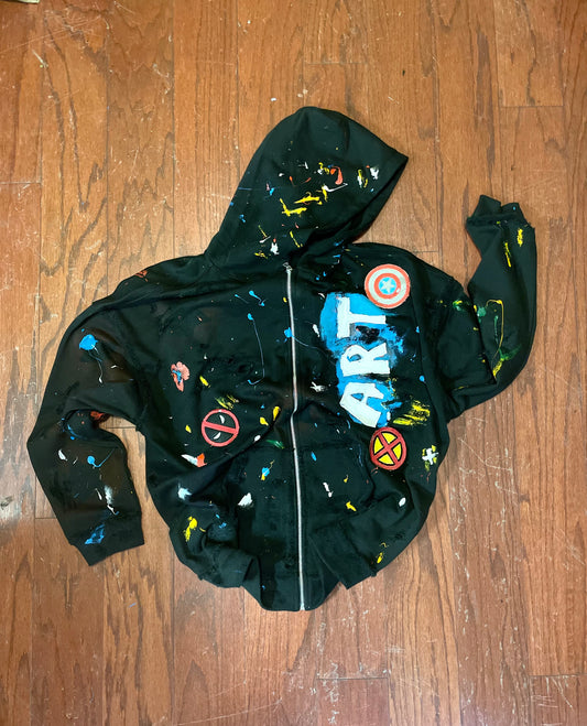 "Artthentic" Painted Distressed Hoodie