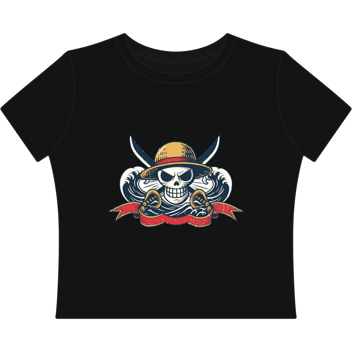 One Piece Skull Graphic Crop Top