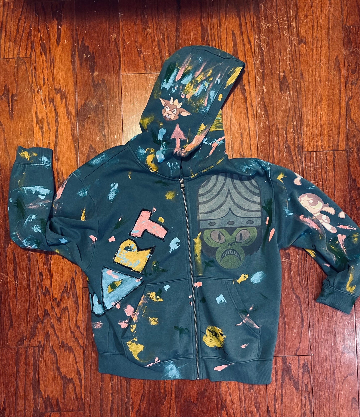 "Artthentic" Painted Distressed Hoodie