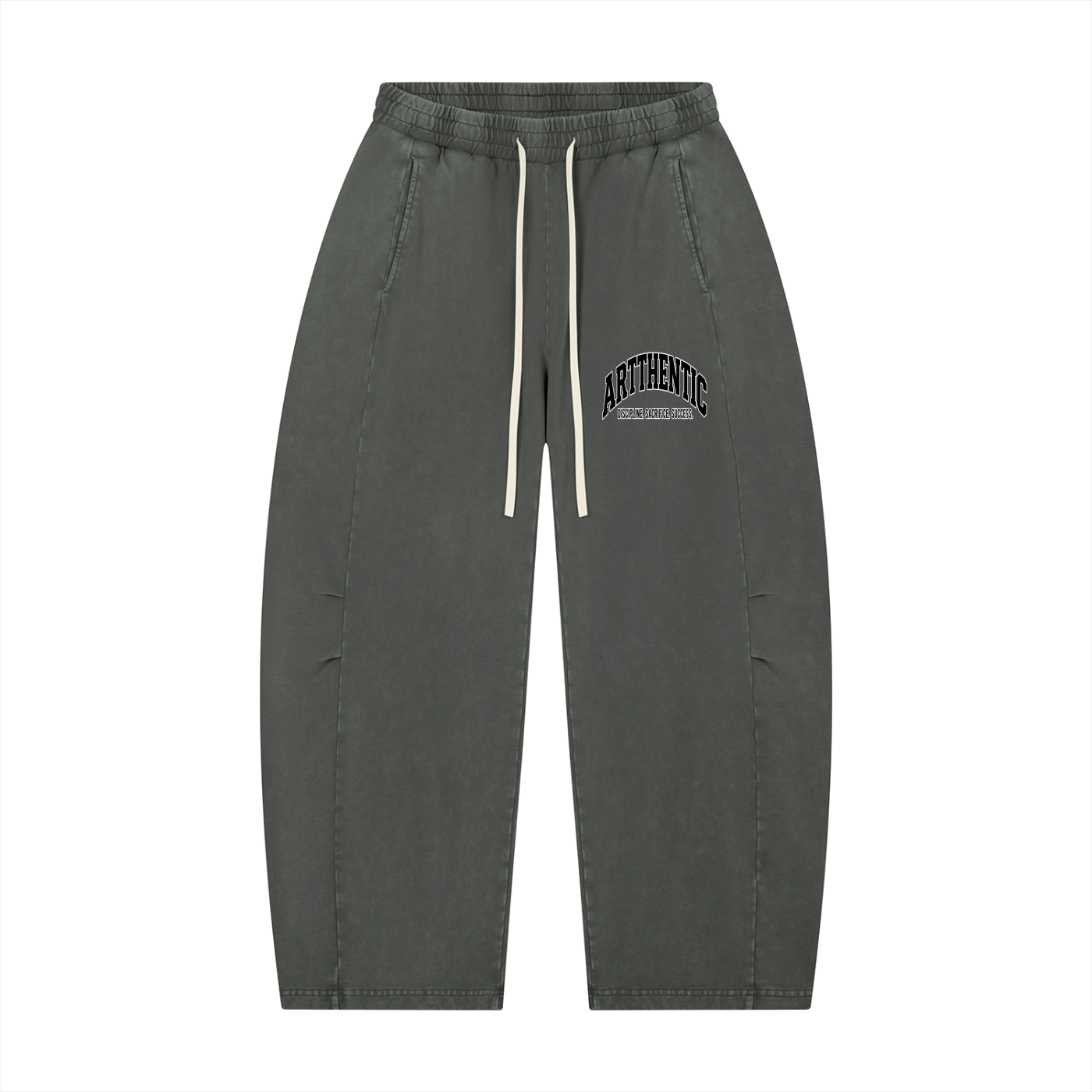 Unisex Mineral Wash Barrel Leg Pants