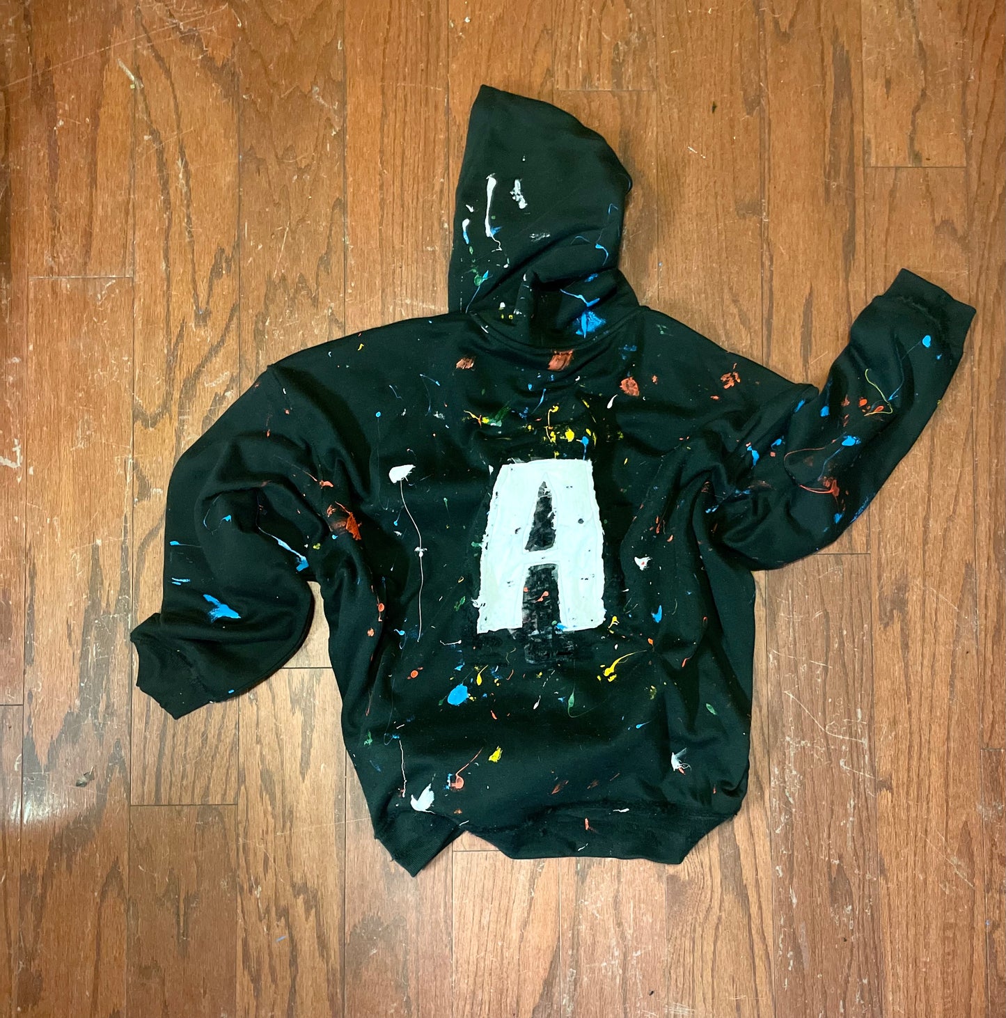 "Artthentic" Painted Distressed Hoodie