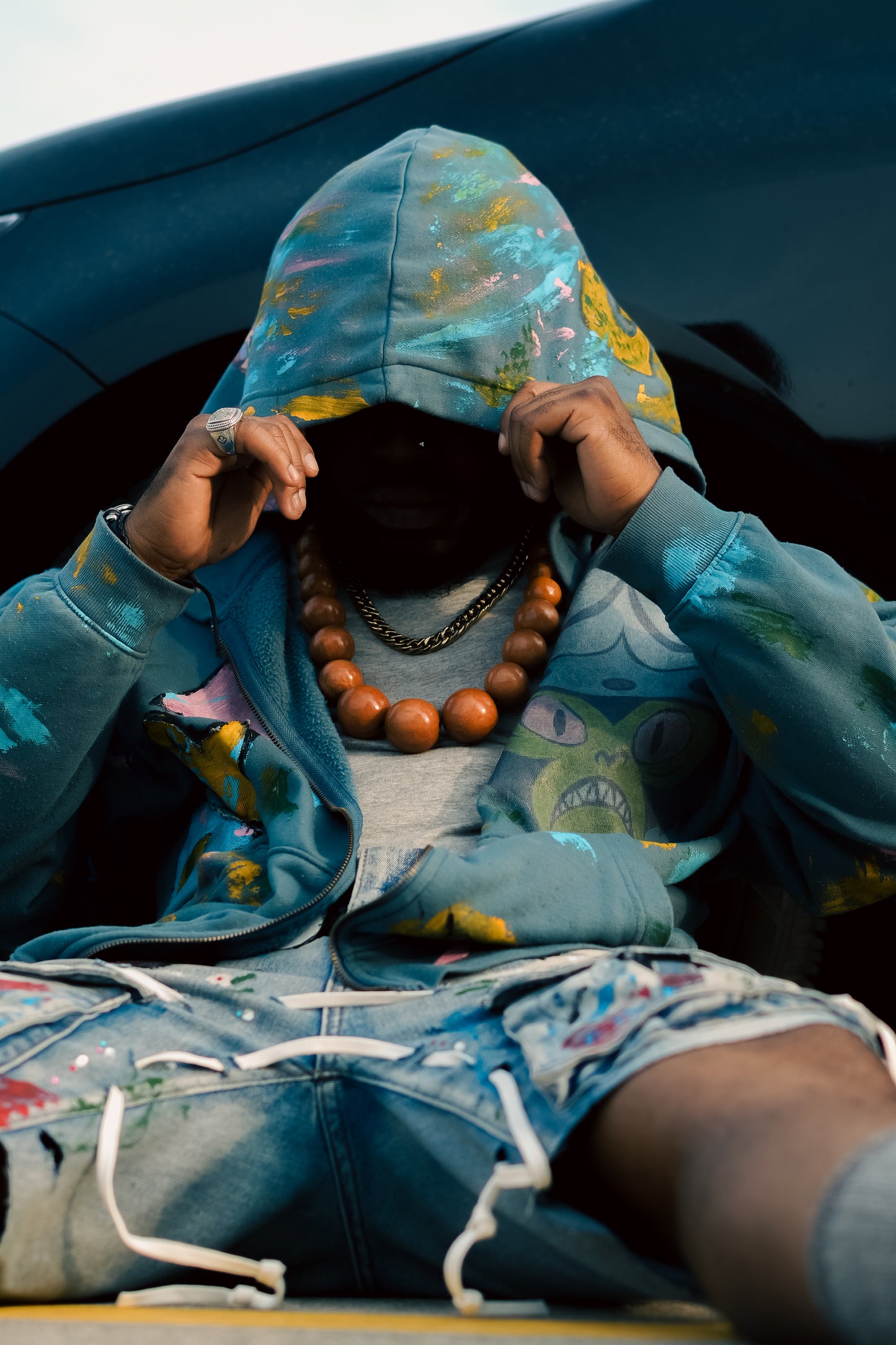 "Artthentic" Painted Cartoon Hoodie