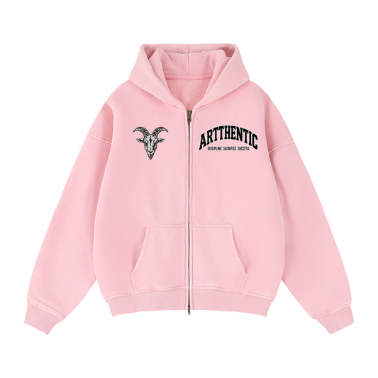 Zip-Through Boxy Fleece Hoodie