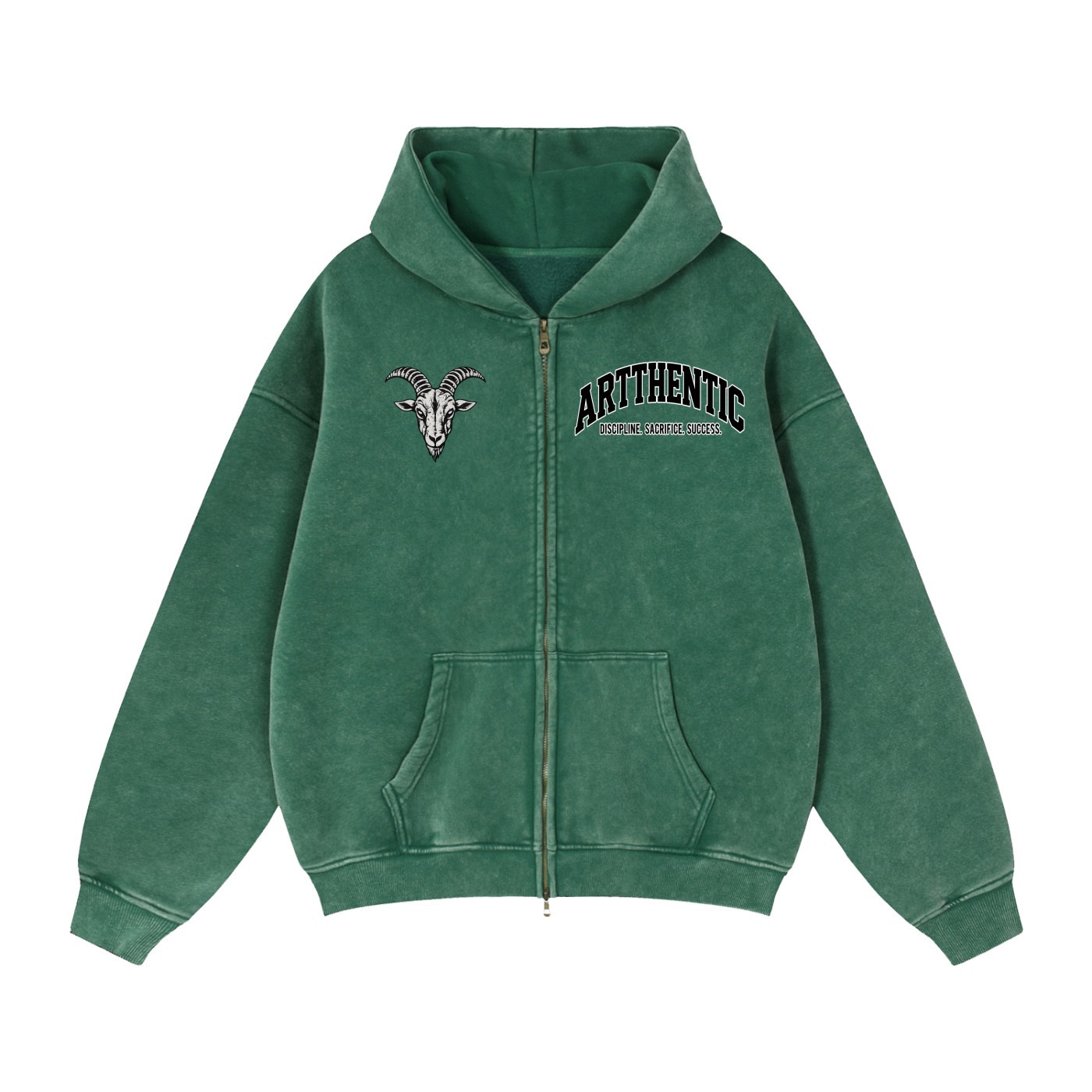 Zip-Through Boxy Fleece Hoodie